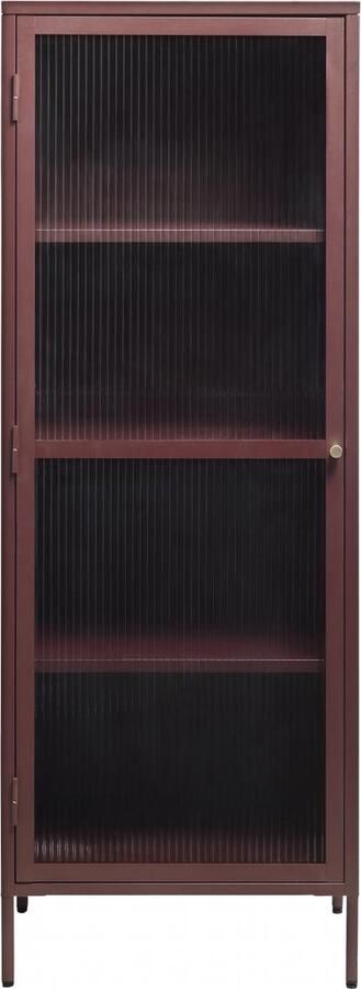 Nordic Home Olan glazen wandkast 160 cm rood