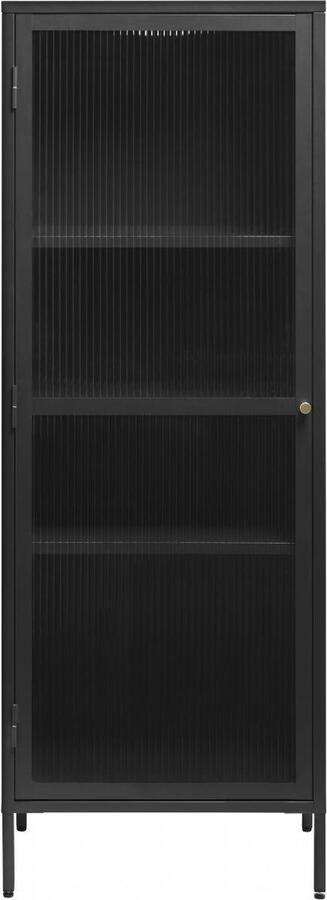 Nordic Home Olan glazen wandkast 160 cm zwart