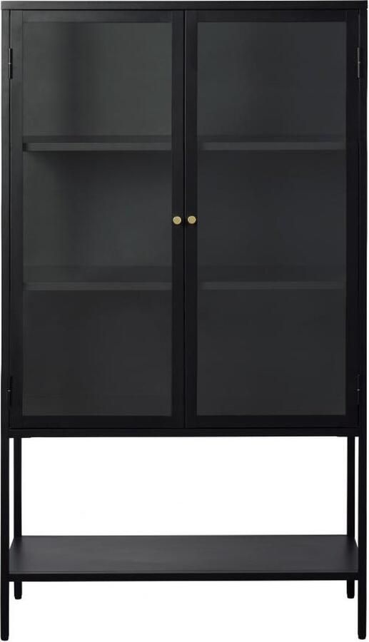 Nordic Home Ragnar hoog staande vitrinekast 160 cm zwart