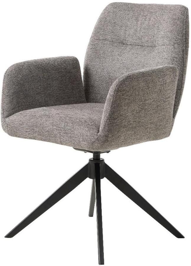 Nordic Home Roxanne draaibare eetkamerstoel grijs