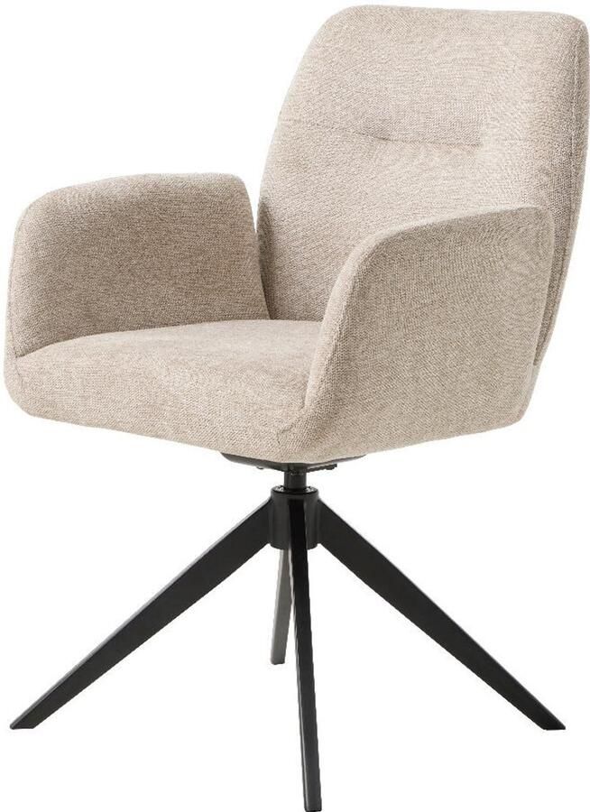Nordic Home Roxanne draaibare eetkamerstoel zand