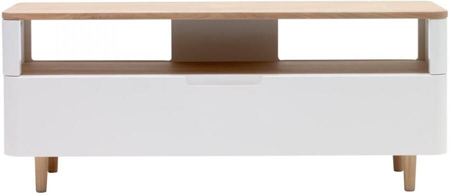 Nordic Home Rune tv-meubel 120 cm eikenhout naturel|wit
