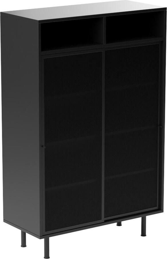 Nordic Home Sadie wandkast 140 cm zwart