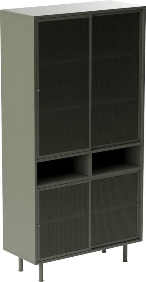 Nordic Home Sadie wandkast 180 cm olijfgroen