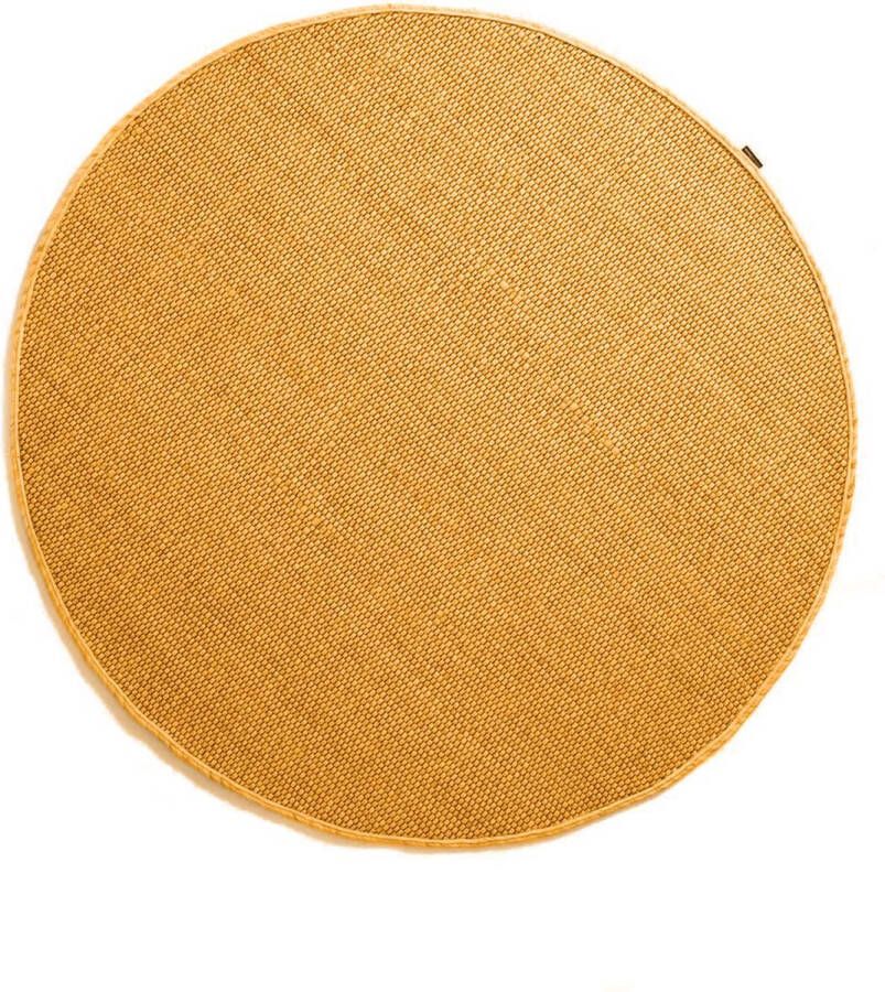 Nordic Weavers Rond wollen vloerkleed Lett okergeel 250 cm rond