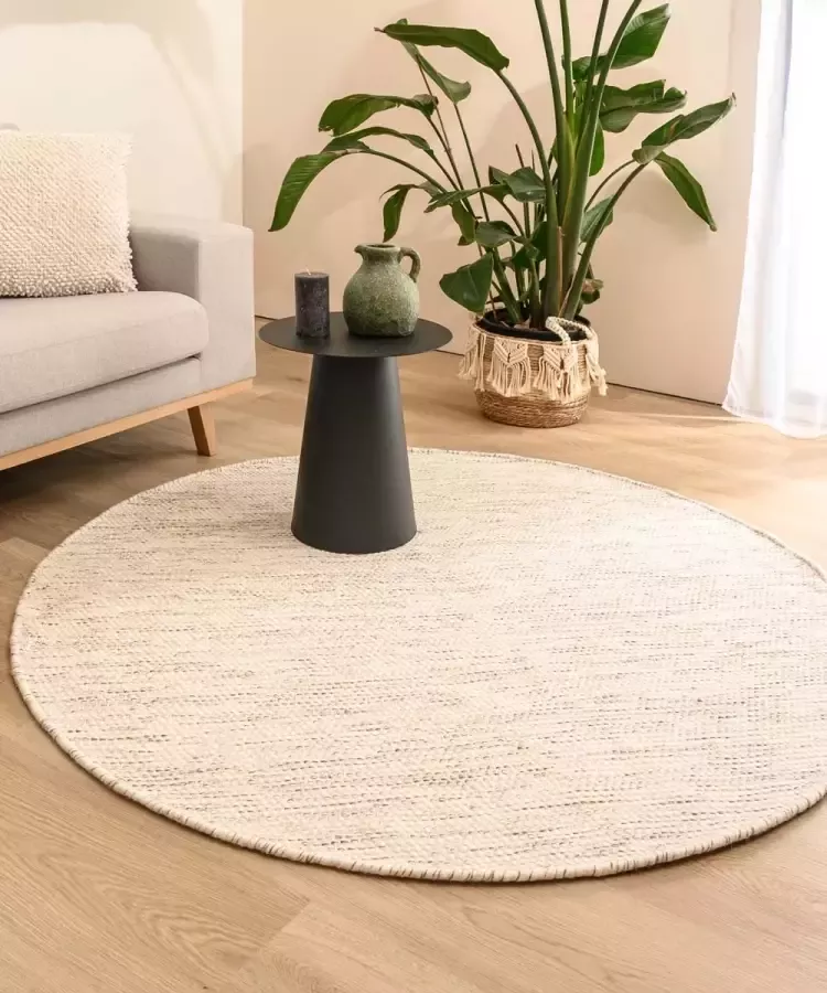 Nordic Weavers Rond wollen vloerkleed Ulstein wit grijs 250 cm rond - Foto 1