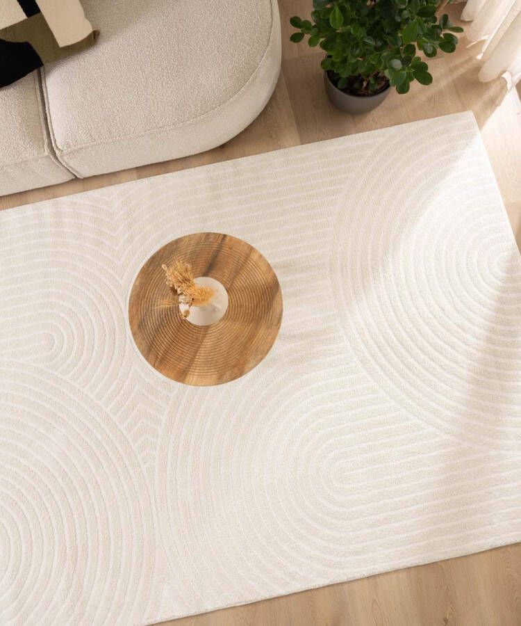 Nordic Weavers Scandinavisch vloerkleed Contour Curve crème 80x150 cm