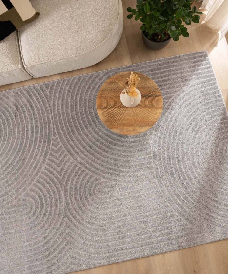 Nordic Weavers Scandinavisch vloerkleed Contour Curve grijs 300x400 cm