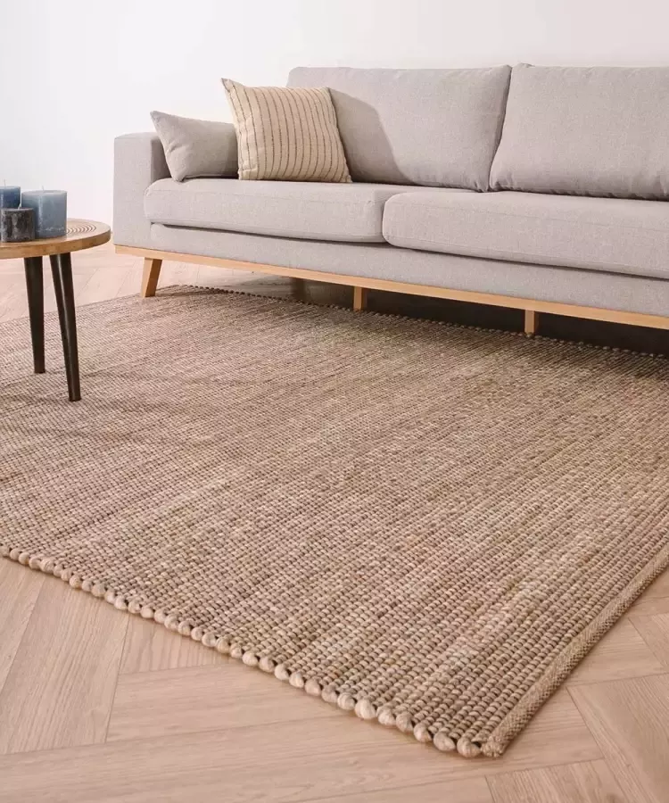 Nordic Weavers Wollen vloerkleed Lett beige 200x290 cm