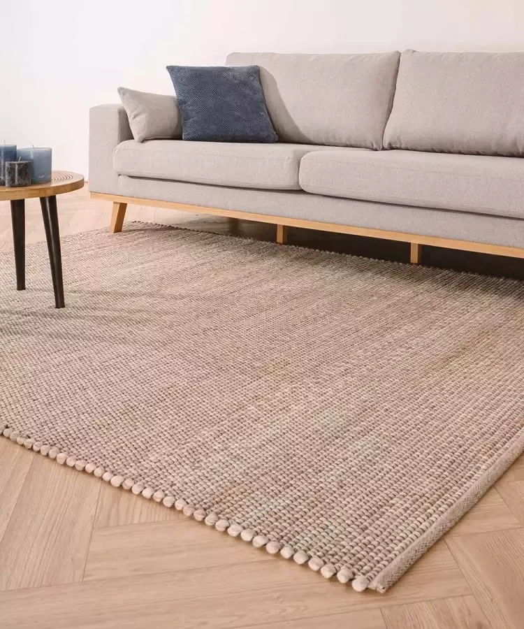Nordic Weavers Wollen vloerkleed Lett beige|crème 60x120 cm