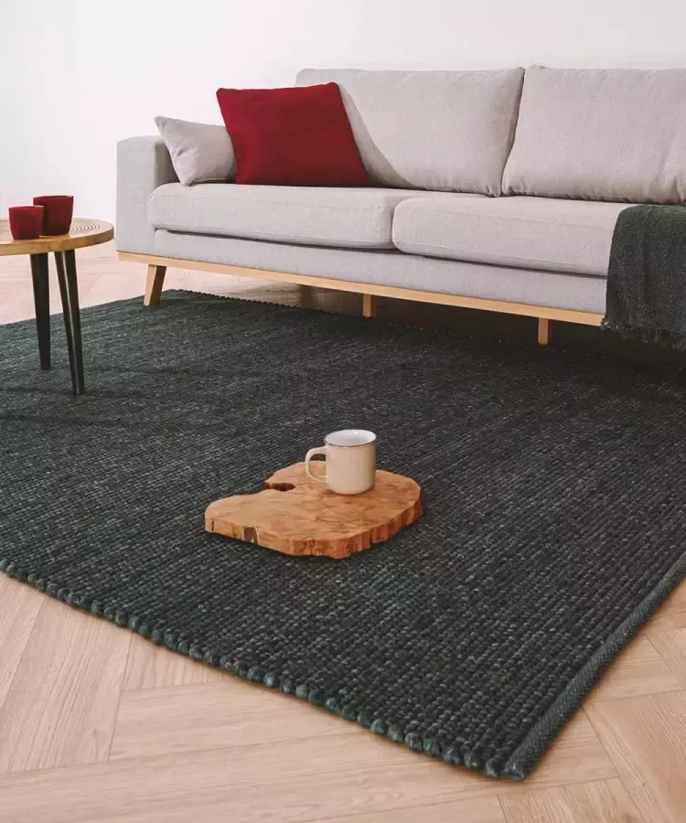 Nordic Weavers Wollen vloerkleed Lett petrol 300x400 cm