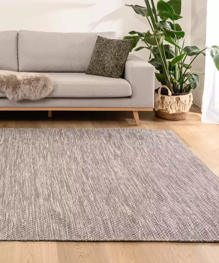 Nordic Weavers Wollen vloerkleed Odda grijs 160x230 cm