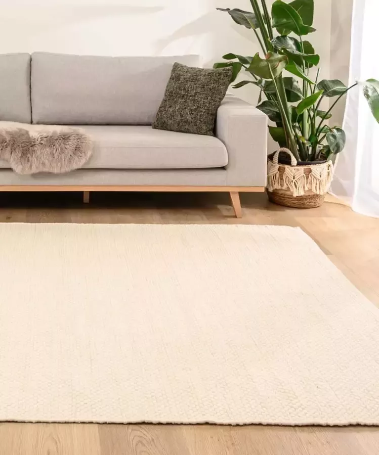 Nordic Weavers Wollen vloerkleed Odda wit 240x340 cm