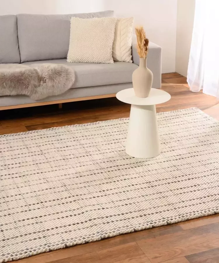 Nordic Weavers Wollen vloerkleed Verdal crème|grijs 240x340 cm - Foto 2