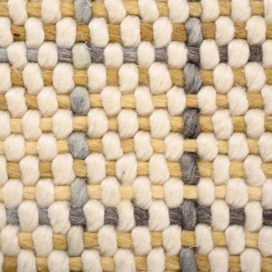 Nordic Weavers Wollen vloerkleed Verdal crème|groen 140x200 cm