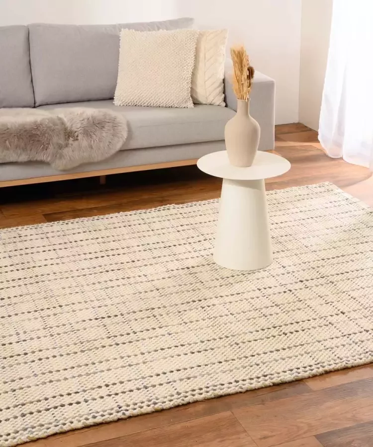 Nordic Weavers Wollen vloerkleed Verdal crème|groen 200x300 cm - Foto 2
