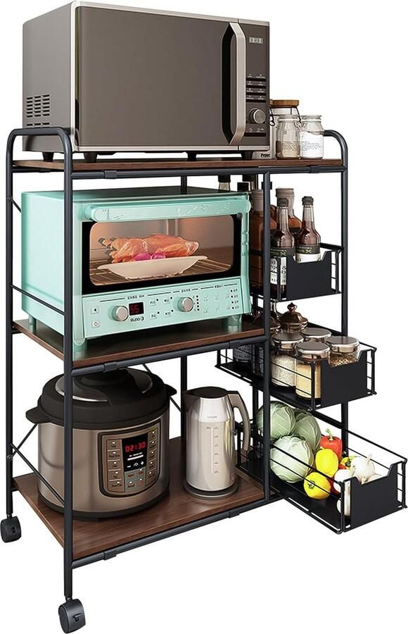 Nordivar Compacte en Functionele Keukentrolley met Wielen en Opslagruimte voor Uw Keukenapparatuur