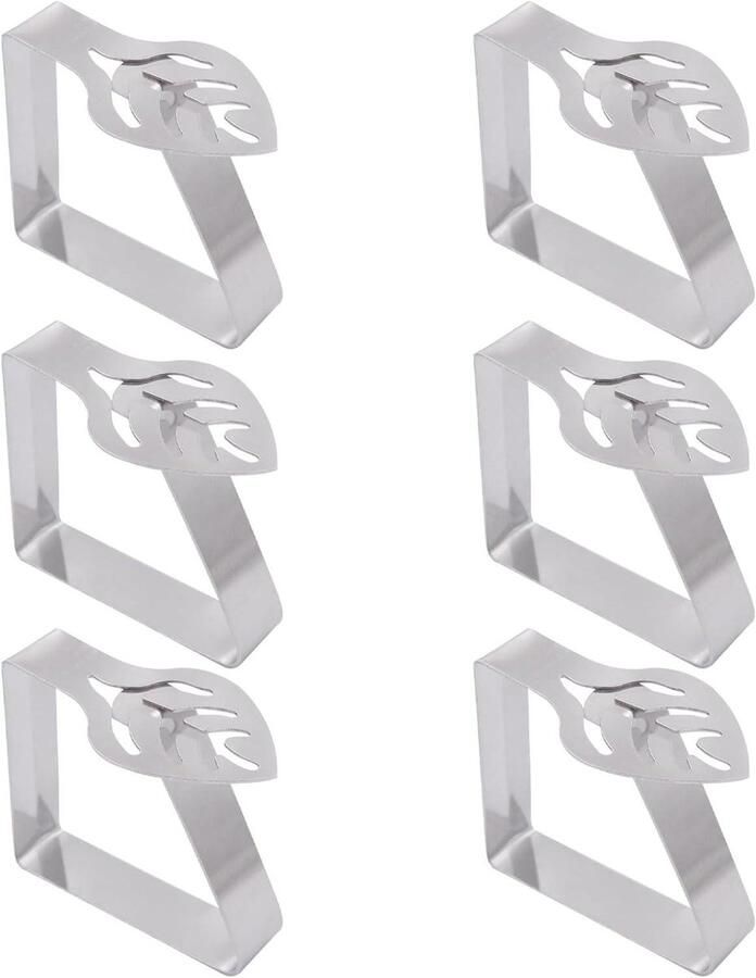 Allecto Plus Tafelkleedclip haken voor buiten Roestvrij staal Set van 6 stuks