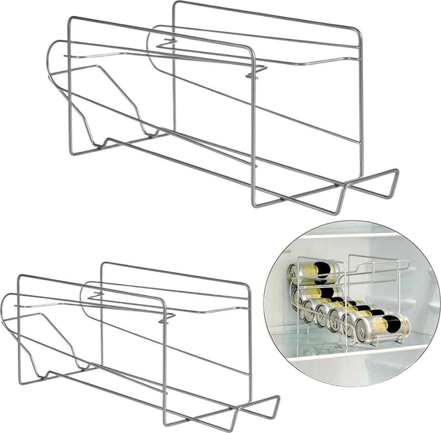 Nordix Blikjes Organizer Blikjeshouder 2 Stuks Koelkast Metaal