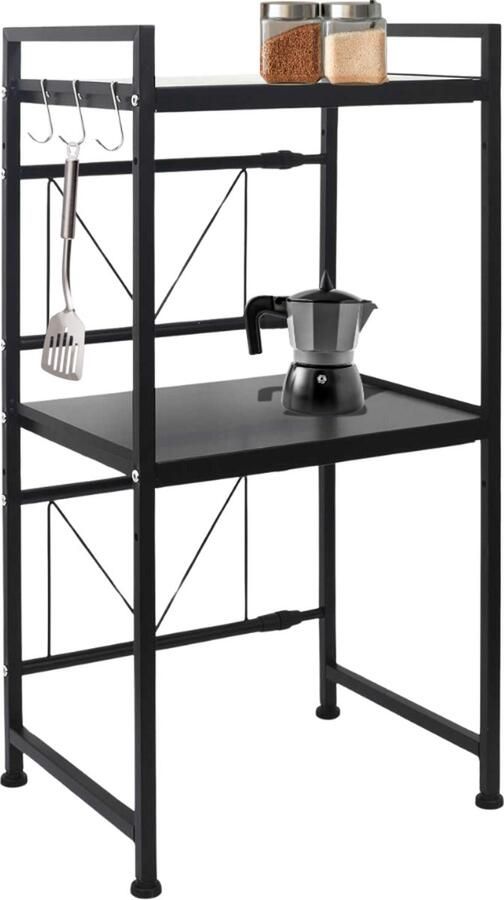 Nordix Magnetronkast Verstelbaar Vrijstaand Keukenkast Organizer Zwart