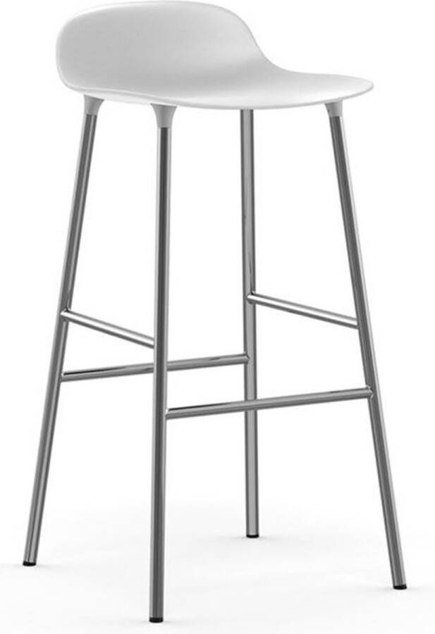 Normann Copenhagen Form Barstool Barkruk 65cm Met Verchroomd Onderstel Wit