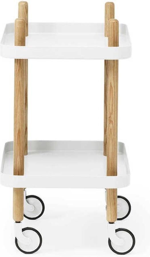 Normann Copenhagen Block Bijzettafel Trolley Wit H 64 x Ø 45 cm