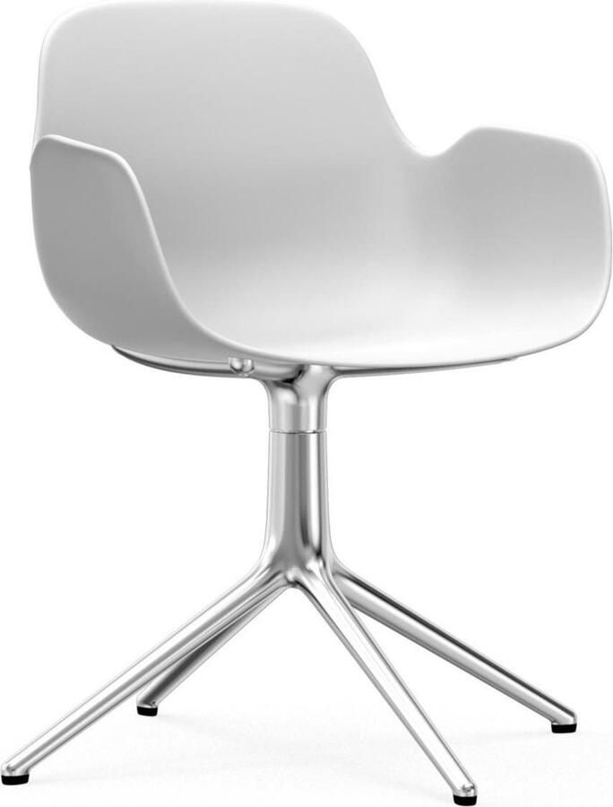 Normann Copenhagen Form Draaifauteuil wit aluminium