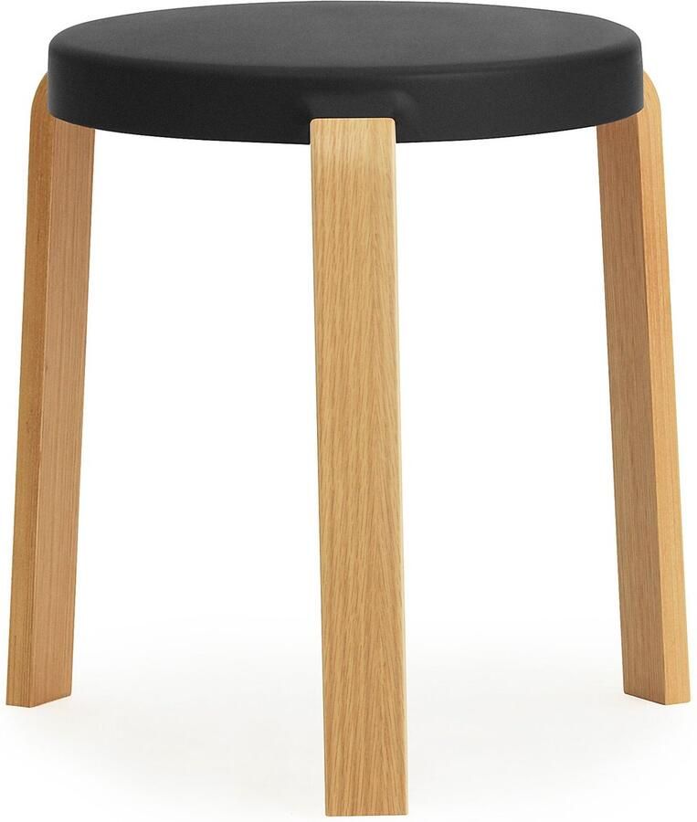 Normann Copenhagen Tap Kruk Met Eiken Onderstel Zwart