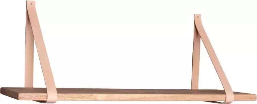House Nordic Foyle wandplank 120x20 cm naturel olie leren riemen bruin - Foto 1