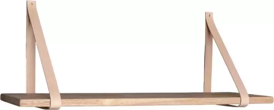 House Nordic Foyle wandplank 80x20 cm naturel olie leren riemen bruin - Foto 1