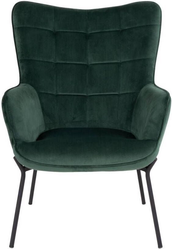 House Nordic Glow fauteuil groen velours zwarte poten - Foto 2