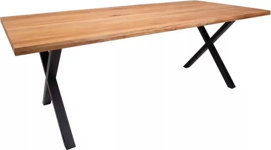 House Nordic Moss eethoek 1 eetkamertafel en 6 eetkamerstoelen curry geel en eik - Foto 2