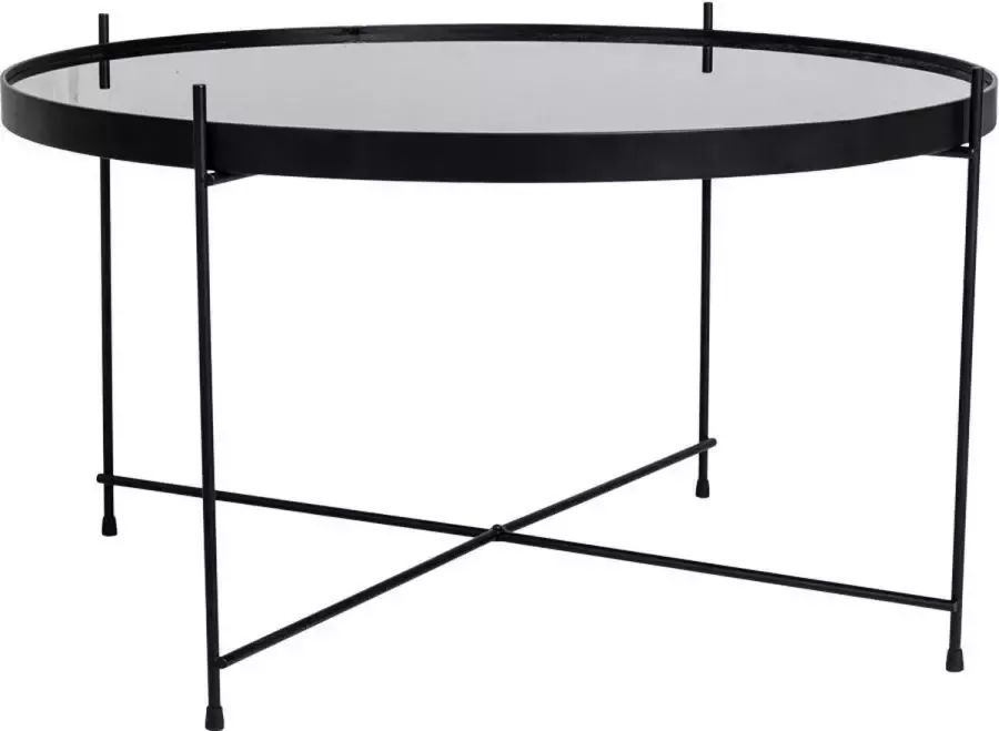 House Nordic Veo salontafel 70x40 cm zwart staal glas