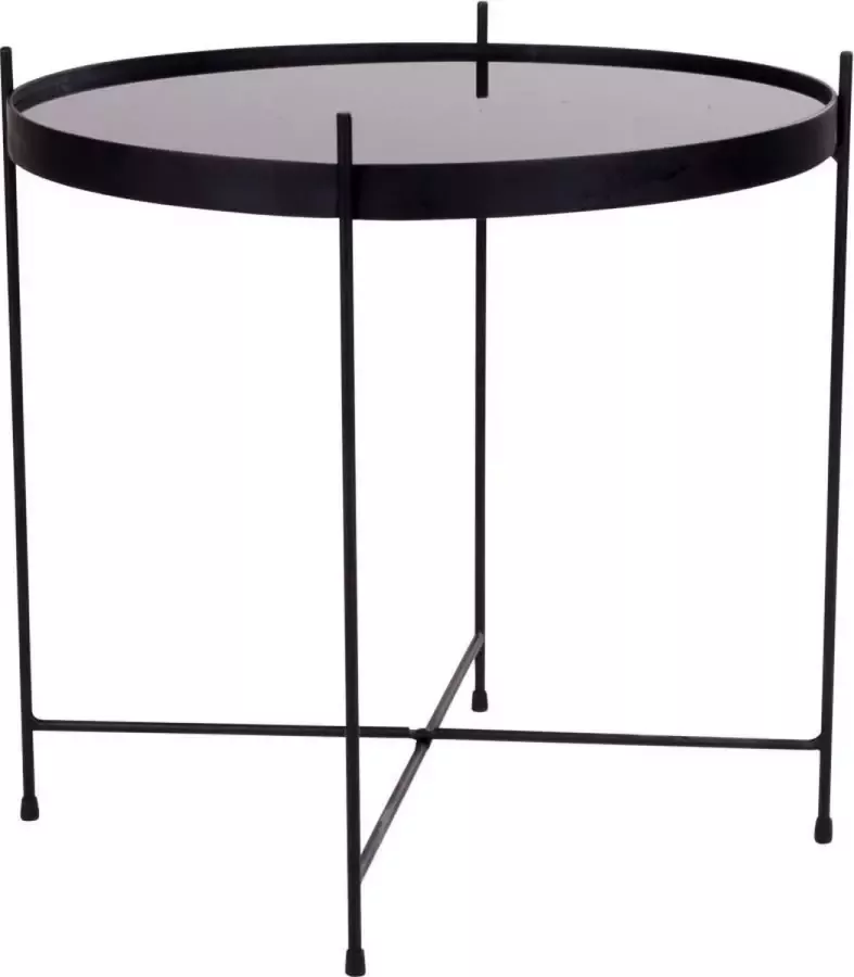 House Nordic Verle salontafel zwart staal glas