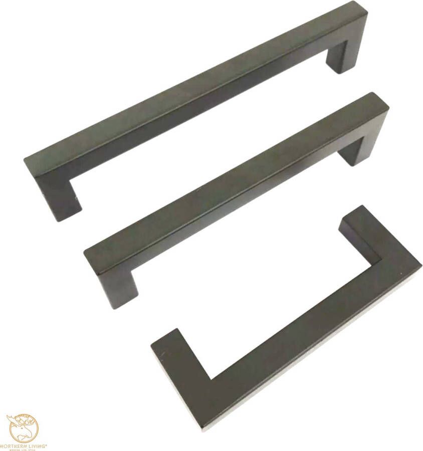 Northern Living Northern Living Handgreep Donkergrijs Chique dark Grey 128mm 15 stuks Handgrepen voor deurtjes Handgrepen keukenkastjes Handgreep badkamer Industriële Deurgrepen Donkergrijs decoratief Lades Handvatten 128 mm Inclusief schroeven