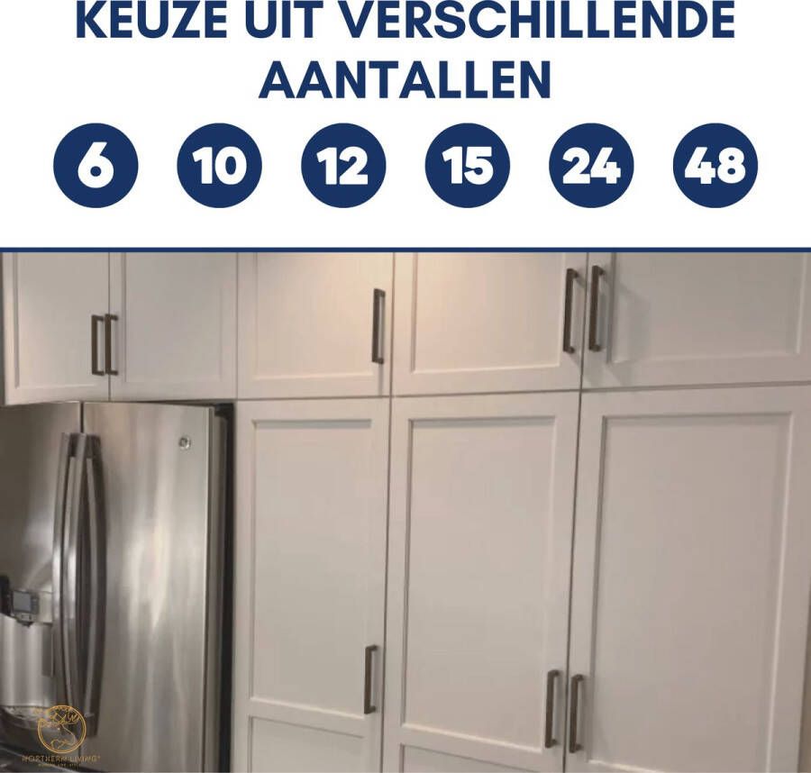 Northern Living Northern Living Handgreep Donkergrijs Chique dark Grey 128mm 6 stuks Handgrepen voor deurtjes Handgrepen keukenkastjes Handgreep badkamer Industriële deurgrepen Donkergrijs decoratief Lades Handvatten 128 mm Inclusief schroeven - Foto 2