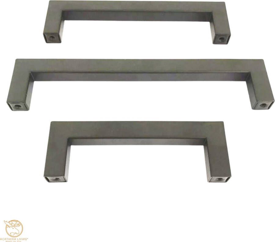 Northern Living Northern Living Handgreep Donkergrijs Chique dark Grey 160mm 8 stuks Handgrepen voor deurtjes Handgrepen keukenkastjes Handgreep badkamer Industriële Deurgrepen Chique Grey decoratief Lades Handvatten 160 mm Inclusief schroeven