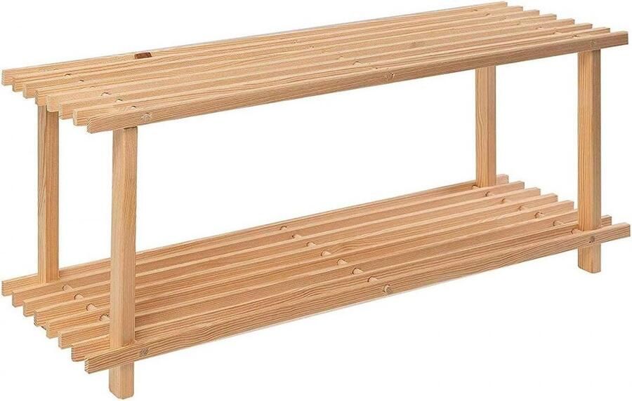 Northio Klassiek schoenenrek 2 vlakken grenenhout
