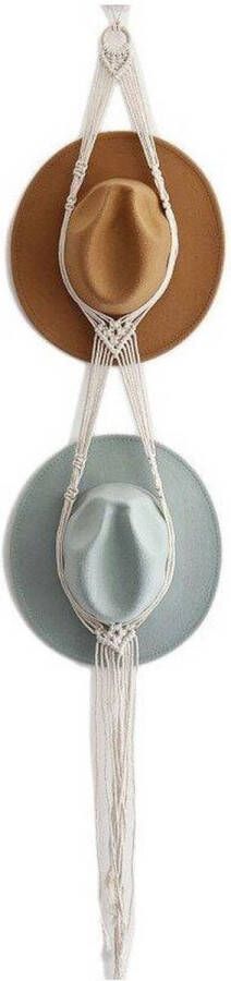 Northix Hoedenhanger macramé-stijl plaats voor 2 hoeden