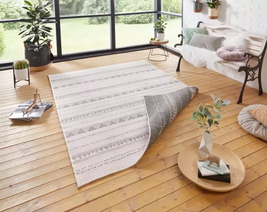 Northrugs Binnen & buiten vloerkleed Bahama's grijs crème 200x290 cm