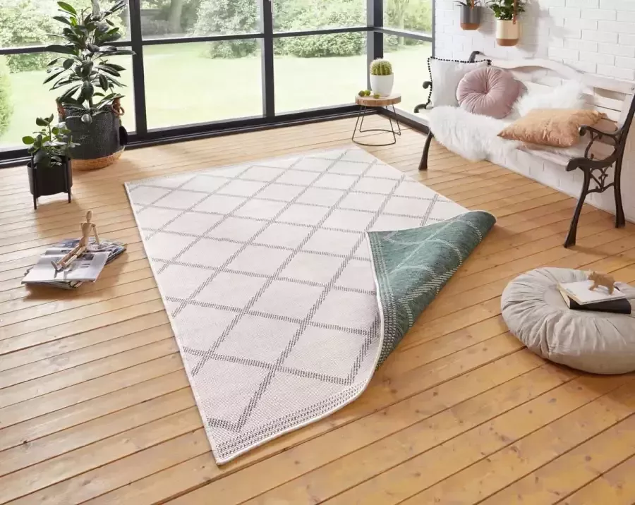 NORTHRUGS Vloerkleed Corsica tweezijdig te gebruiken kleed Binnen- en buitengebruik weerbestendig balkon loper woonkamer waterbestendig