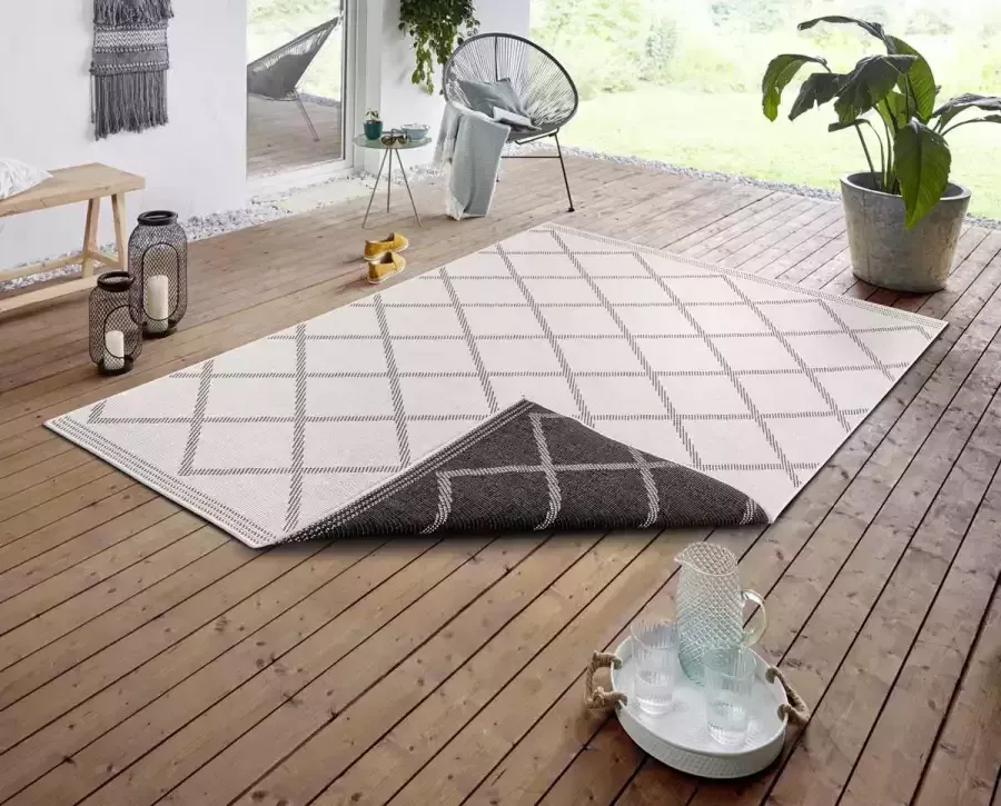 NORTHRUGS Vloerkleed Corsica tweezijdig te gebruiken kleed Binnen- en buitengebruik weerbestendig balkon loper woonkamer waterbestendig