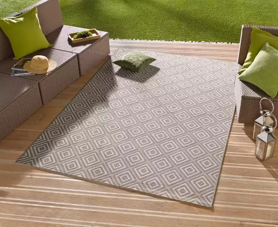 HANSE Home Vloerkleed Geruit Binnen- en buitengebruik loper weerbestendig ruit balkon tuin gang - Foto 2
