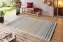 Northrugs Binnen & buiten vloerkleed strepen Paros blauw goud 80x200 cm - Thumbnail 2