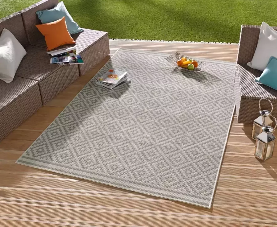HANSE Home Vloerkleed Ruit Binnen- en buitengebruik weerbestendig balkon loper woonkamer terras ruit - Foto 2