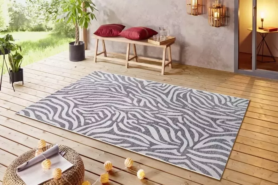 NORTHRUGS Vloerkleed Cebra Platweefsel zebradessin afgehecht robuust gemakkelijk in onderhoud - Foto 2