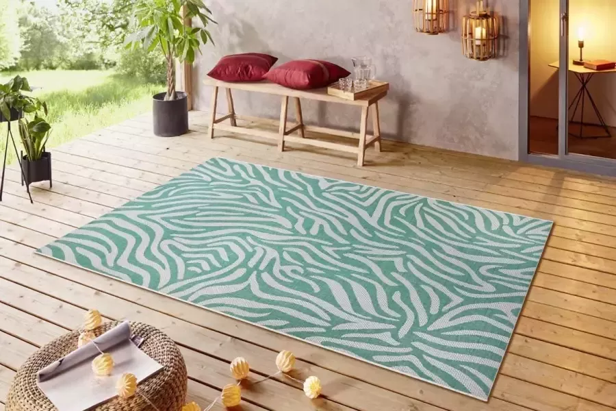 NORTHRUGS Vloerkleed Cebra Platweefsel zebradessin afgehecht robuust gemakkelijk in onderhoud - Foto 2