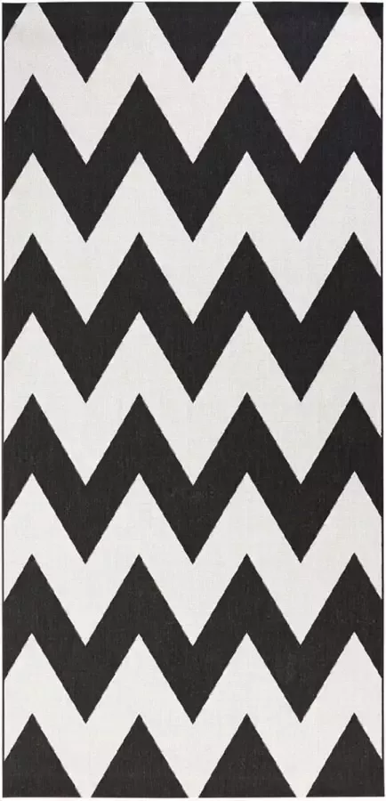 Northrugs Loper binnen & buiten zigzag Unique zwart 80x200 cm - Foto 2