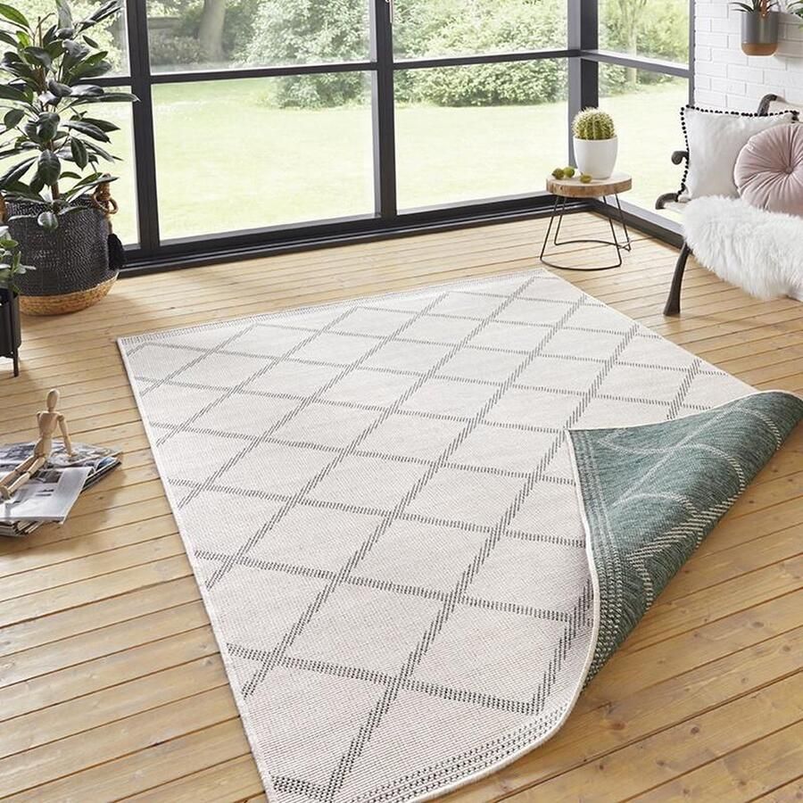 NORTHRUGS Vloerkleed Corsica tweezijdig te gebruiken kleed Binnen- en buitengebruik weerbestendig balkon loper woonkamer waterbestendig