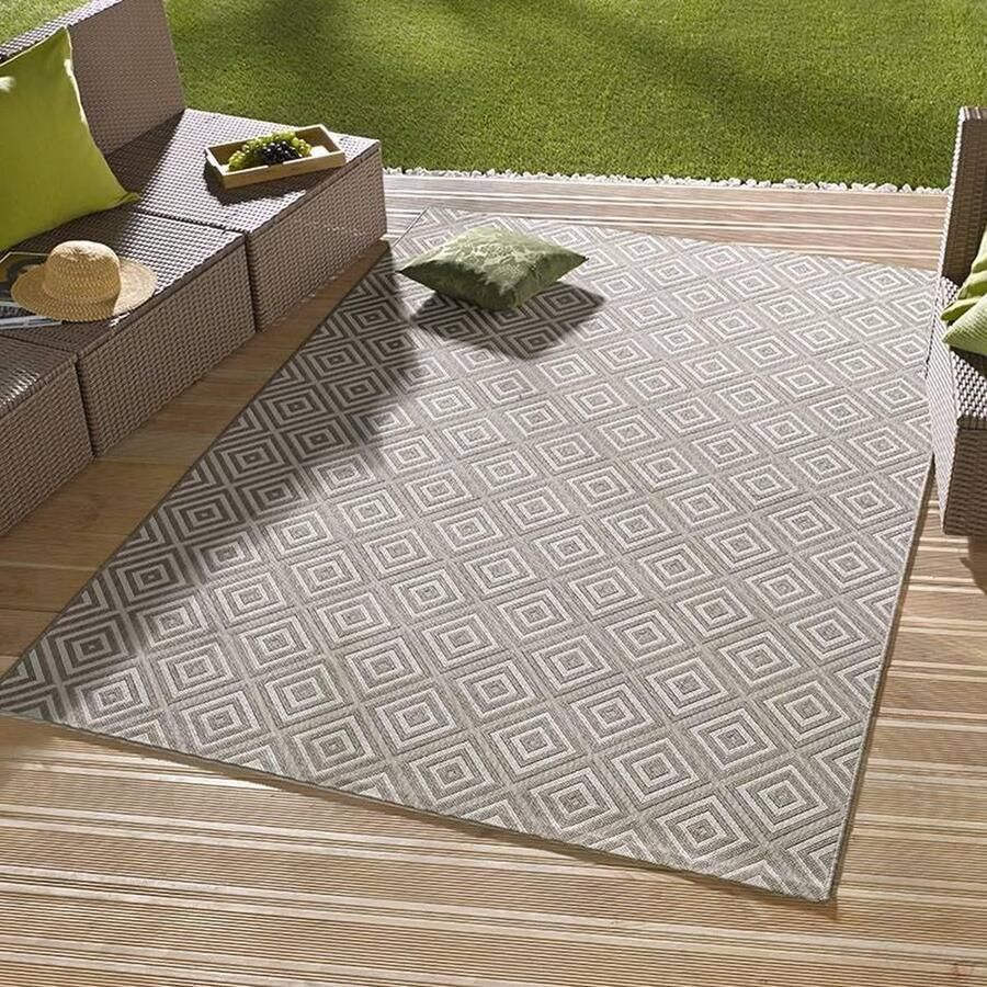 HANSE Home Vloerkleed Geruit Binnen- en buitengebruik loper weerbestendig ruit balkon tuin gang - Foto 4